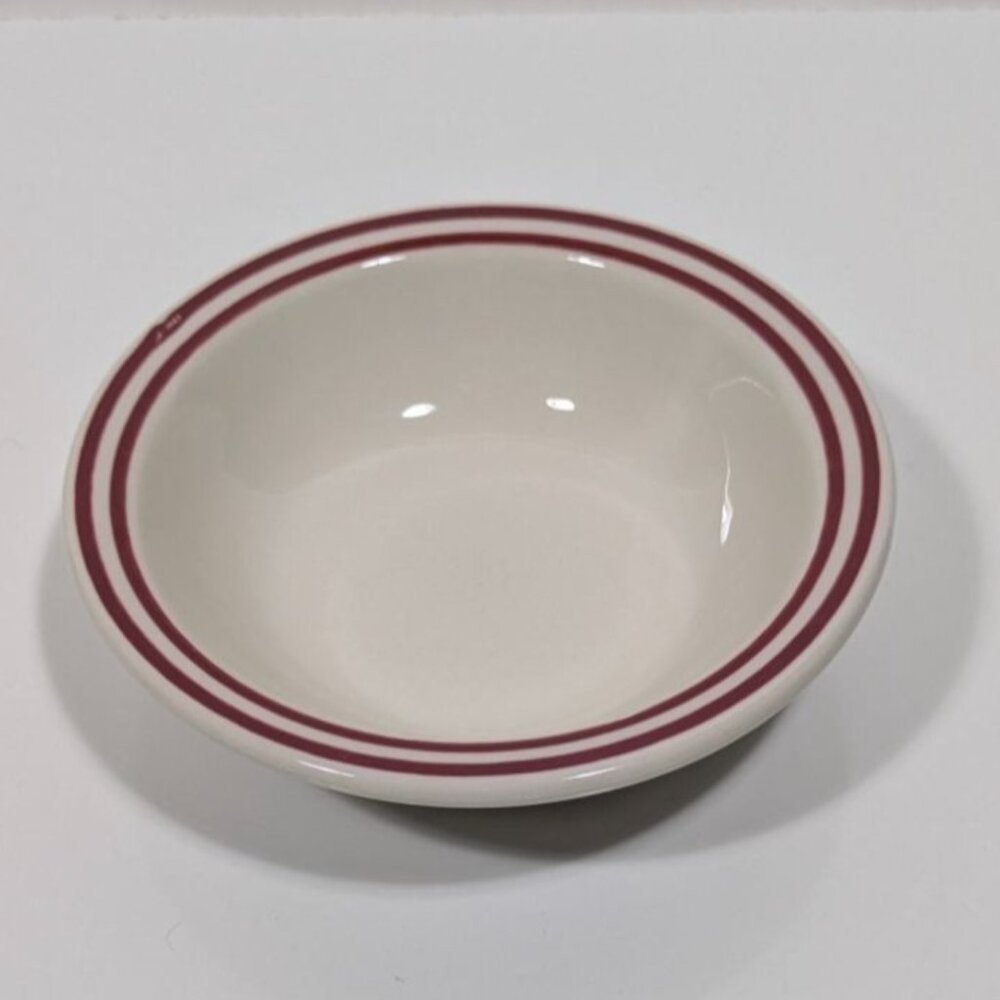 Syracuse China White Red Double Band Rimmed Bowl